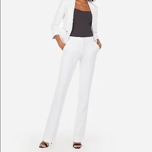 Express Mid Rise Barely Boot Columnist Pant White